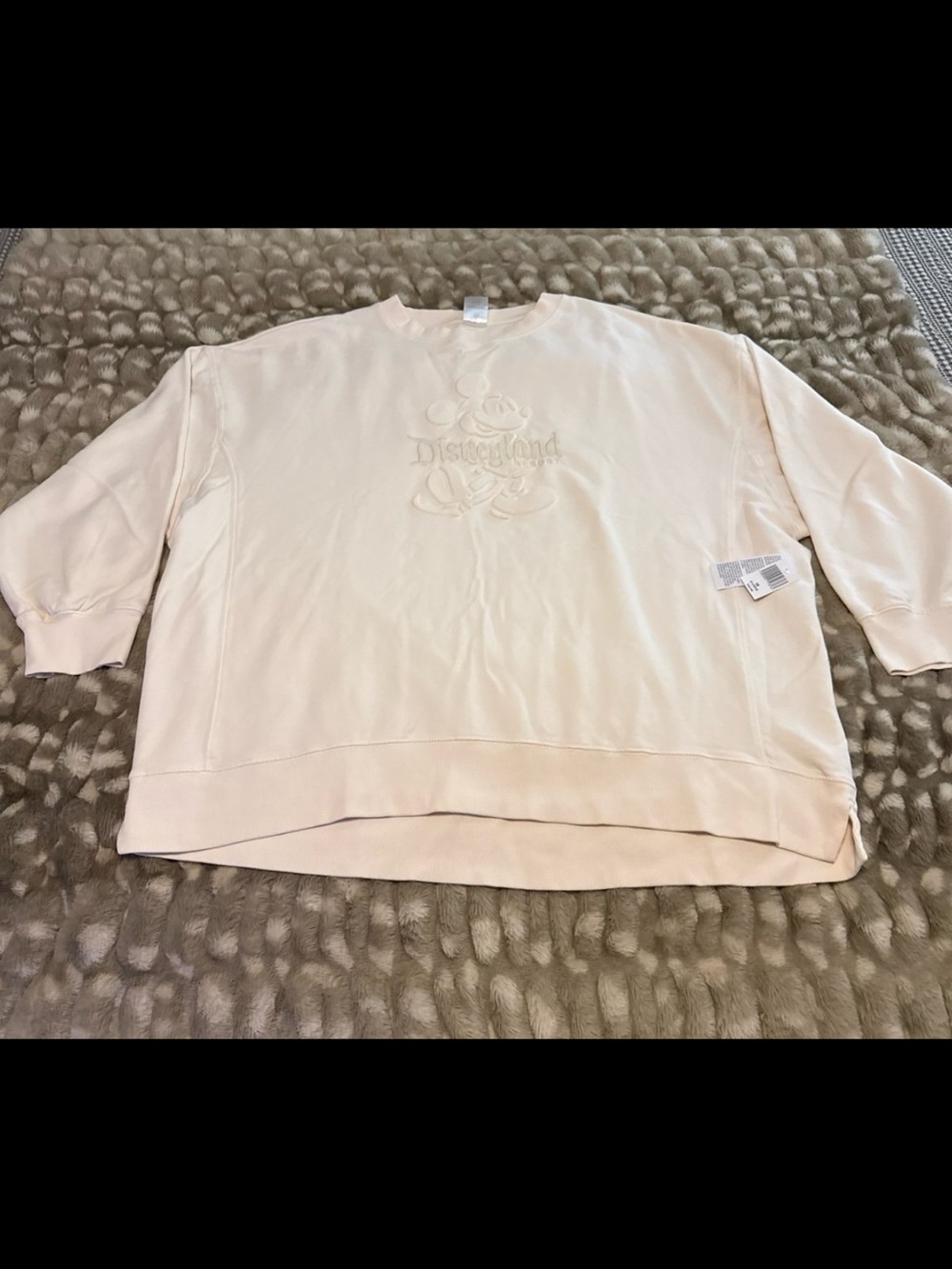 NWT Disneyland Resort Mickey Mouse Off White Embroidered Pullover Sweatshirt 1X